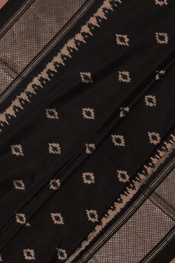 Image of Pochampally Ikat Silk Black Saree