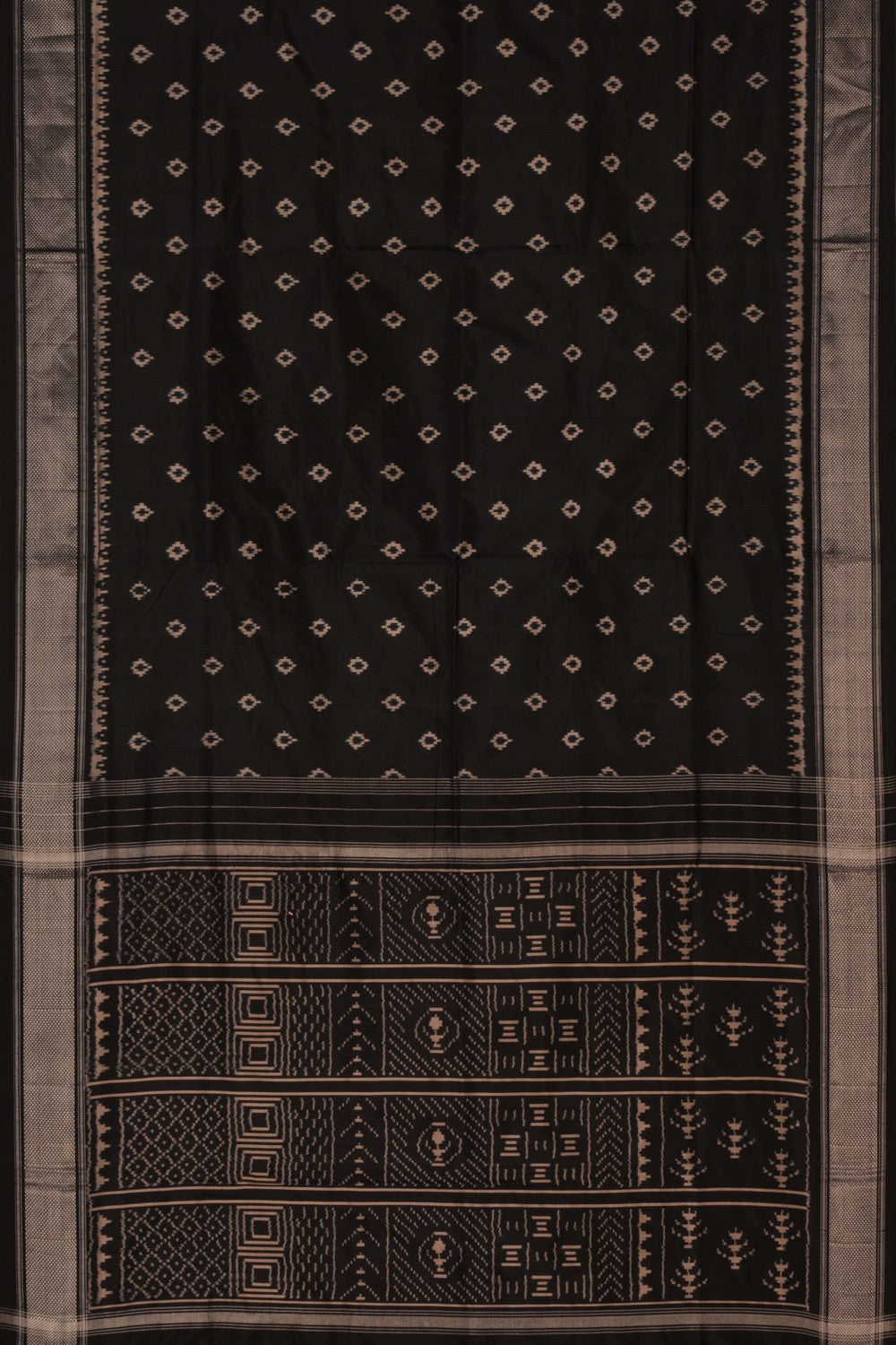 Pochampally Ikat Silk Black Saree