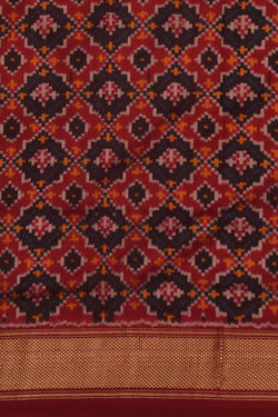 Image of Pochampally Ikat Silk Maroon Saree