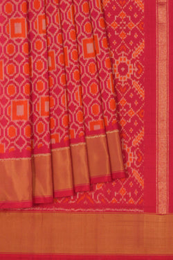 Image of Pochampally Ikat Silk Pink Saree