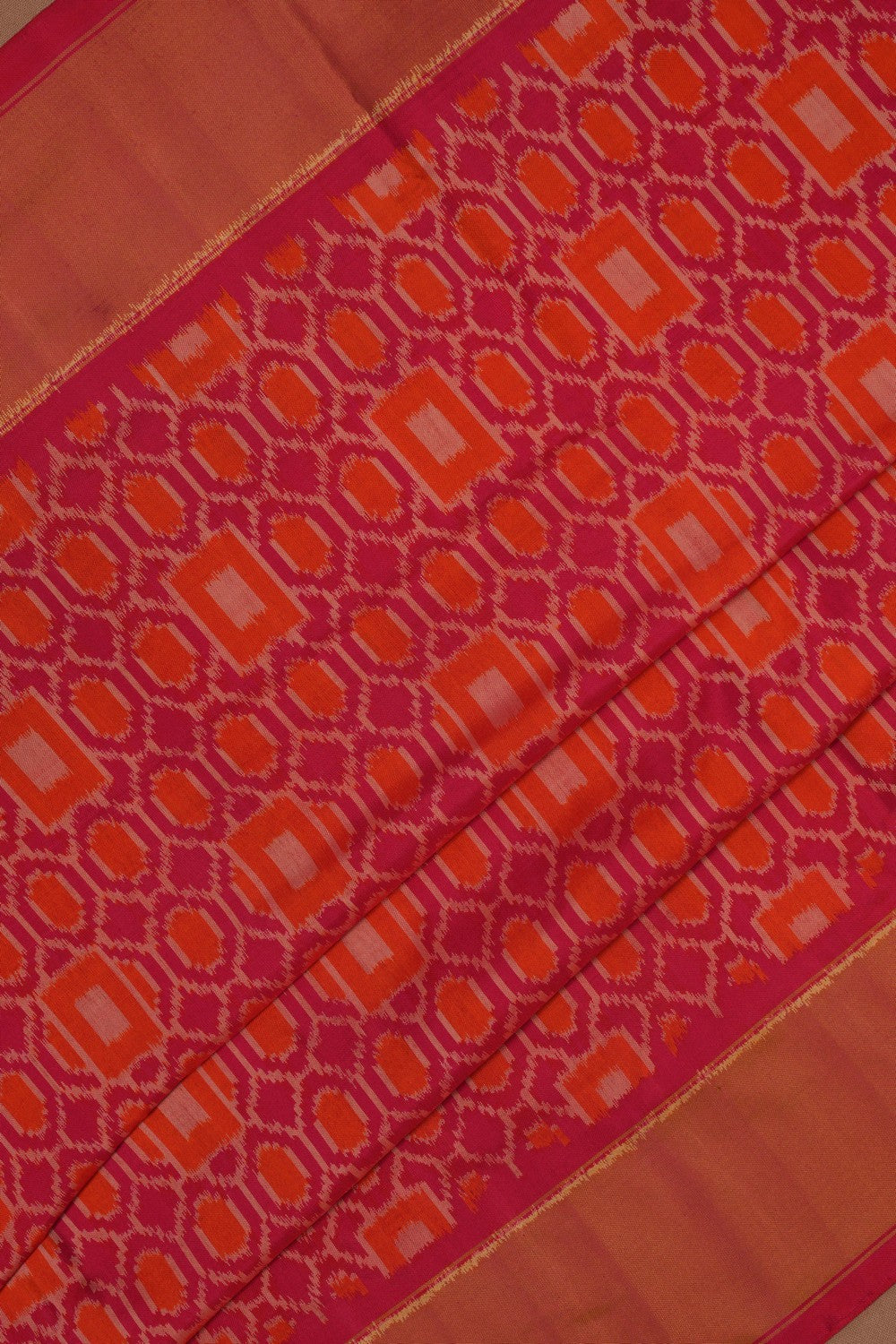 Pochampally Ikat Silk Pink Saree