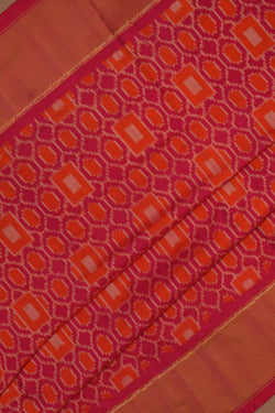 Image of Pochampally Ikat Silk Pink Saree