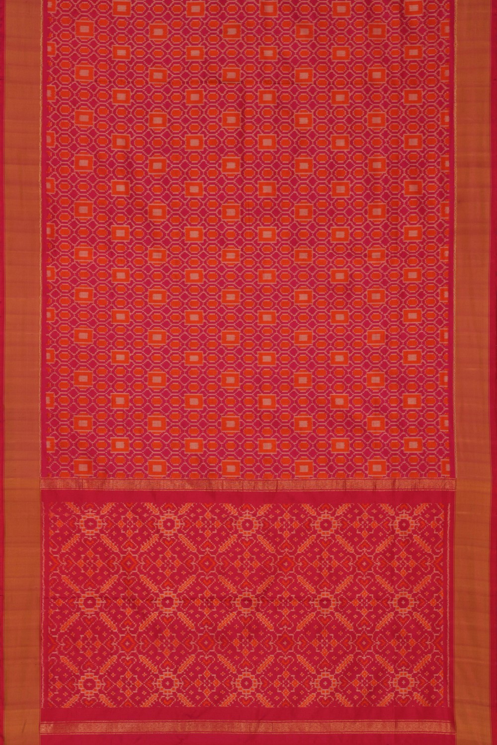 Pochampally Ikat Silk Pink Saree