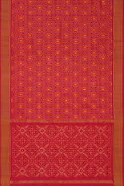 Image of Pochampally Ikat Silk Pink Saree