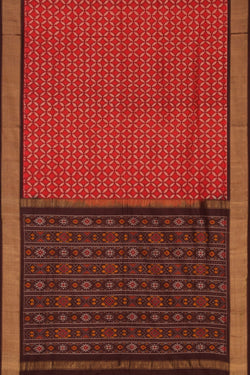 Image of Pochampally Ikat Silk Red Saree