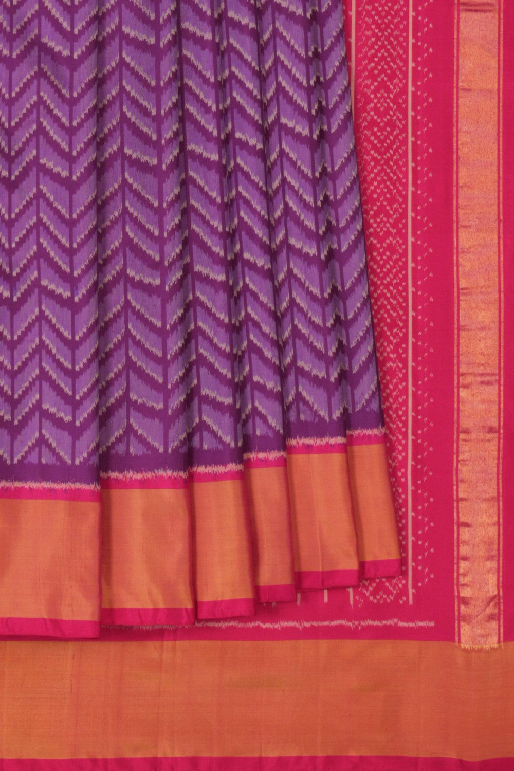 Image of Pochampally Ikat Silk Purple Saree