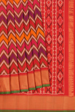 Image of Pochampally Ikat Silk Pink Saree