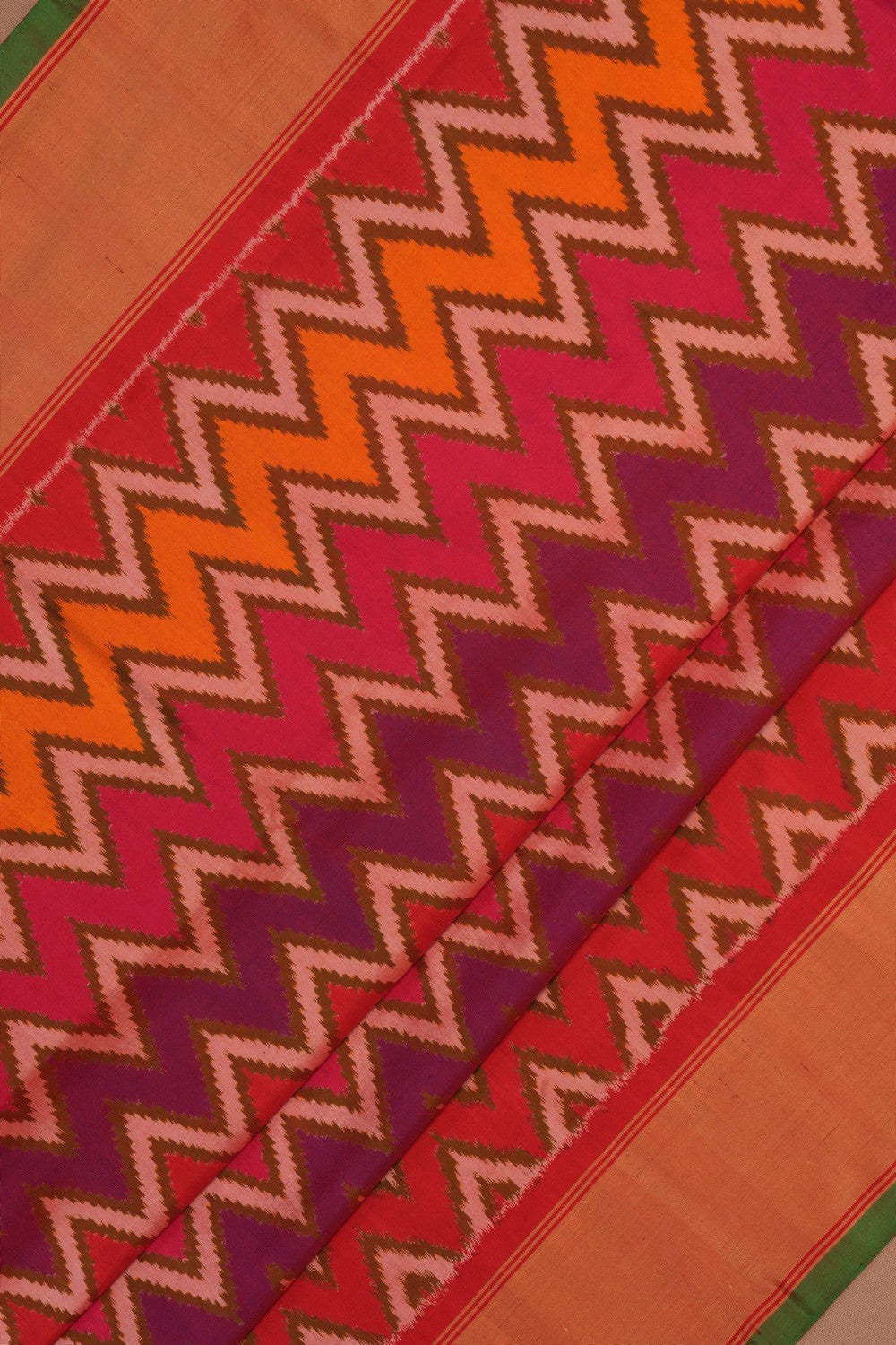 Pochampally Ikat Silk Pink Saree