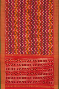 Image of Pochampally Ikat Silk Pink Saree