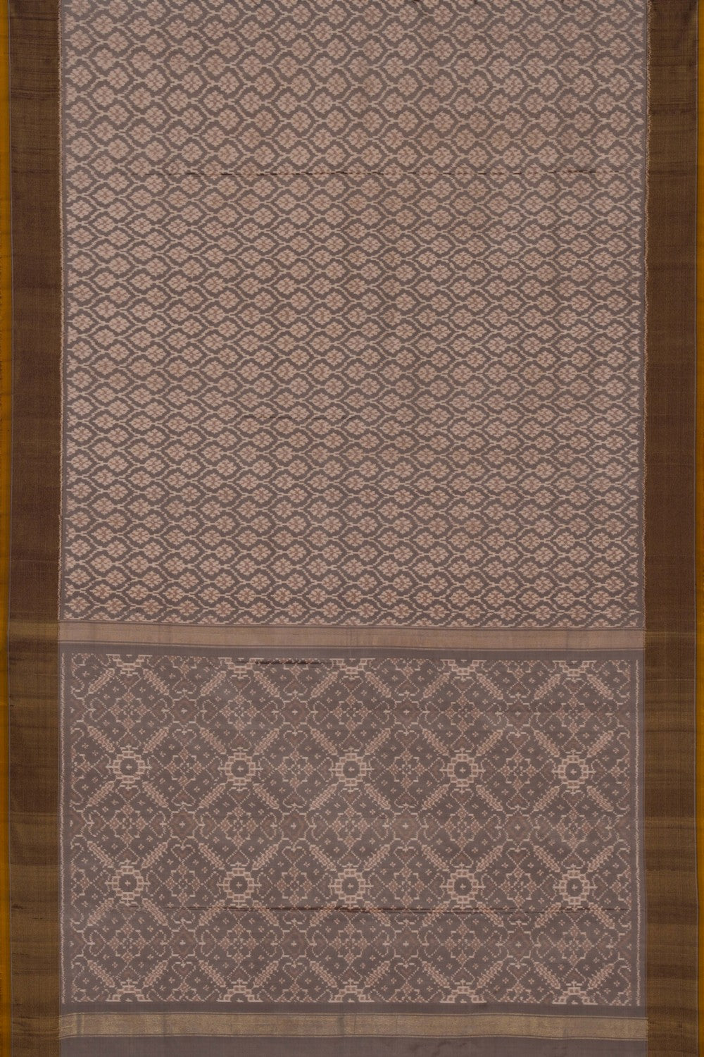 Pochampally Ikat Silk Grey Saree