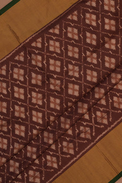 Image of Pochampally Ikat Silk Brown Saree