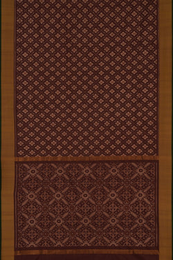 Image of Pochampally Ikat Silk Brown Saree