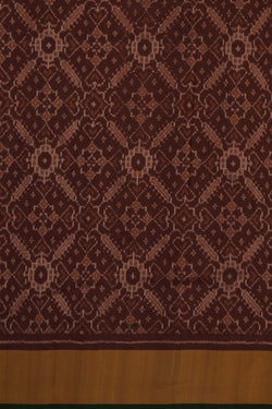 Image of Pochampally Ikat Silk Brown Saree