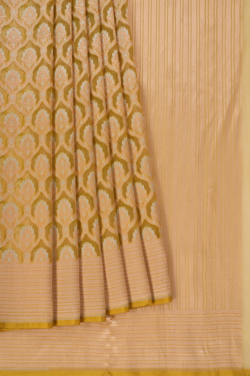 Image of Kora Silk Mustard Saree