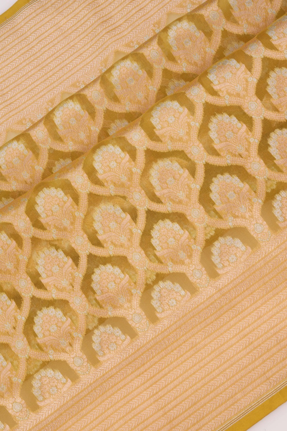 Image of Kora Silk Mustard Saree