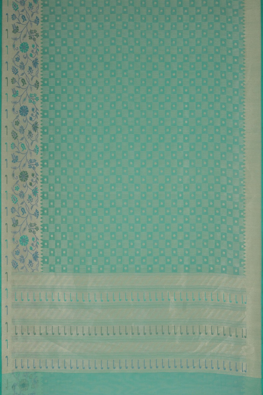 Image of Kora Silk Aqua Green Saree