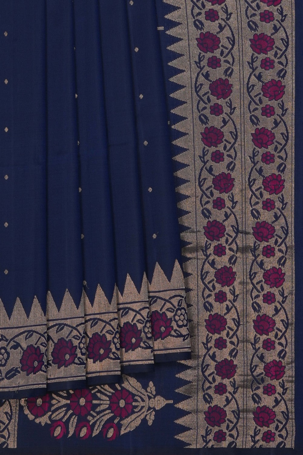 Image of South Silk Navy Blue Saree