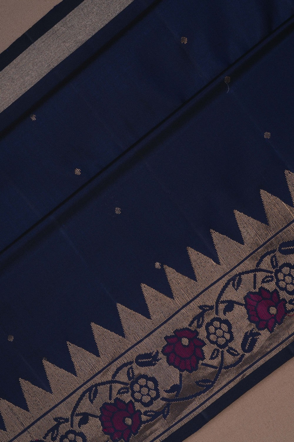 Image of South Silk Navy Blue Saree