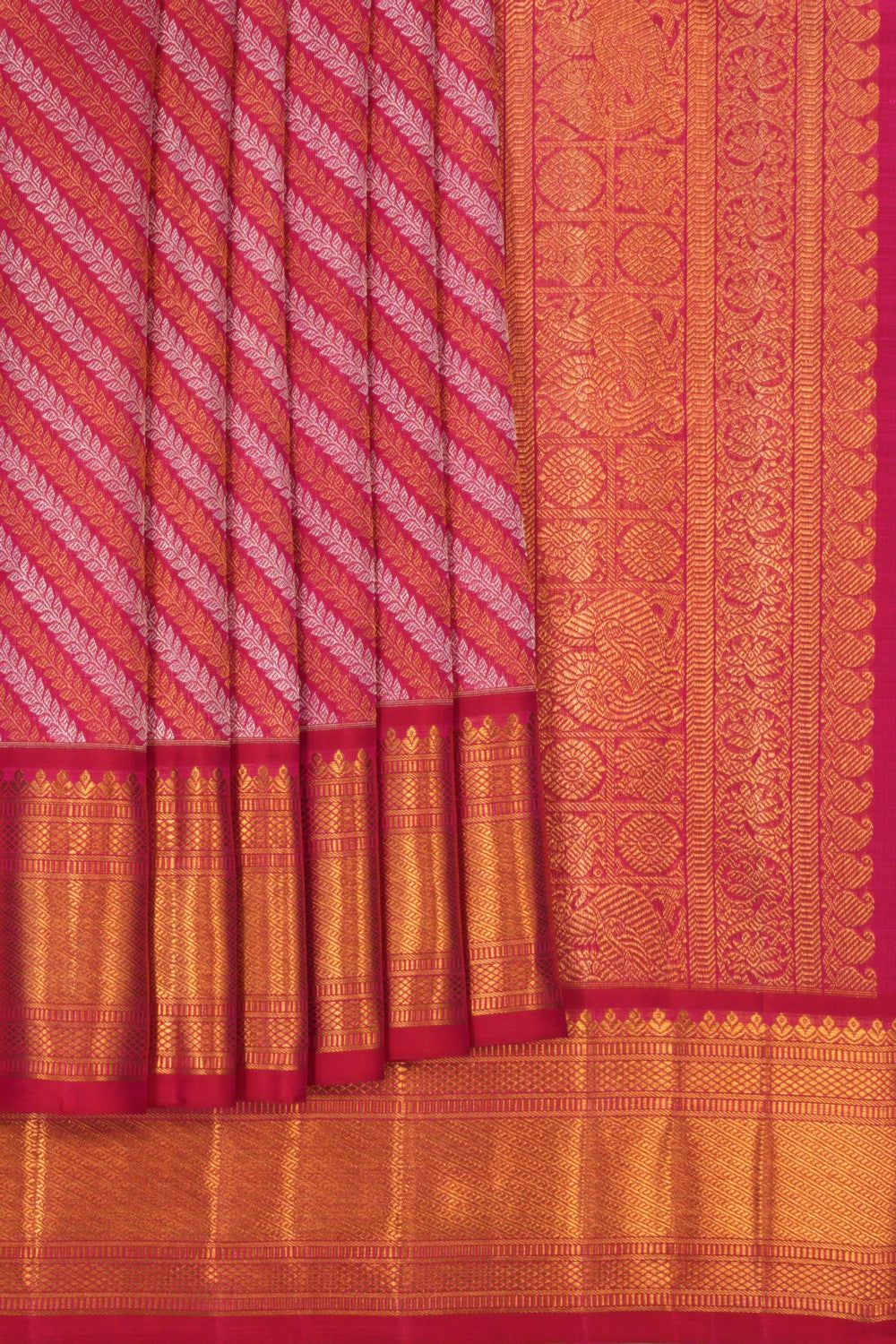 Kanchipuram Silk Brocade Pink Saree