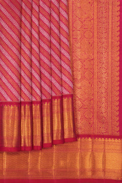 Image of Kanchipuram Silk Brocade Pink Saree