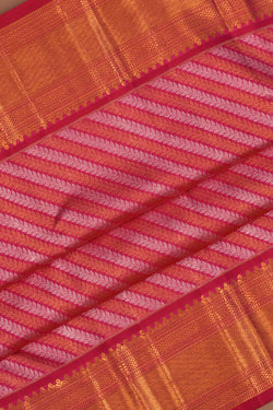 Image of Kanchipuram Silk Brocade Pink Saree