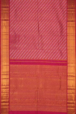 Image of Kanchipuram Silk Brocade Pink Saree