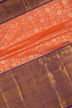 Image of Kanchipattu Brocade Orange Saree