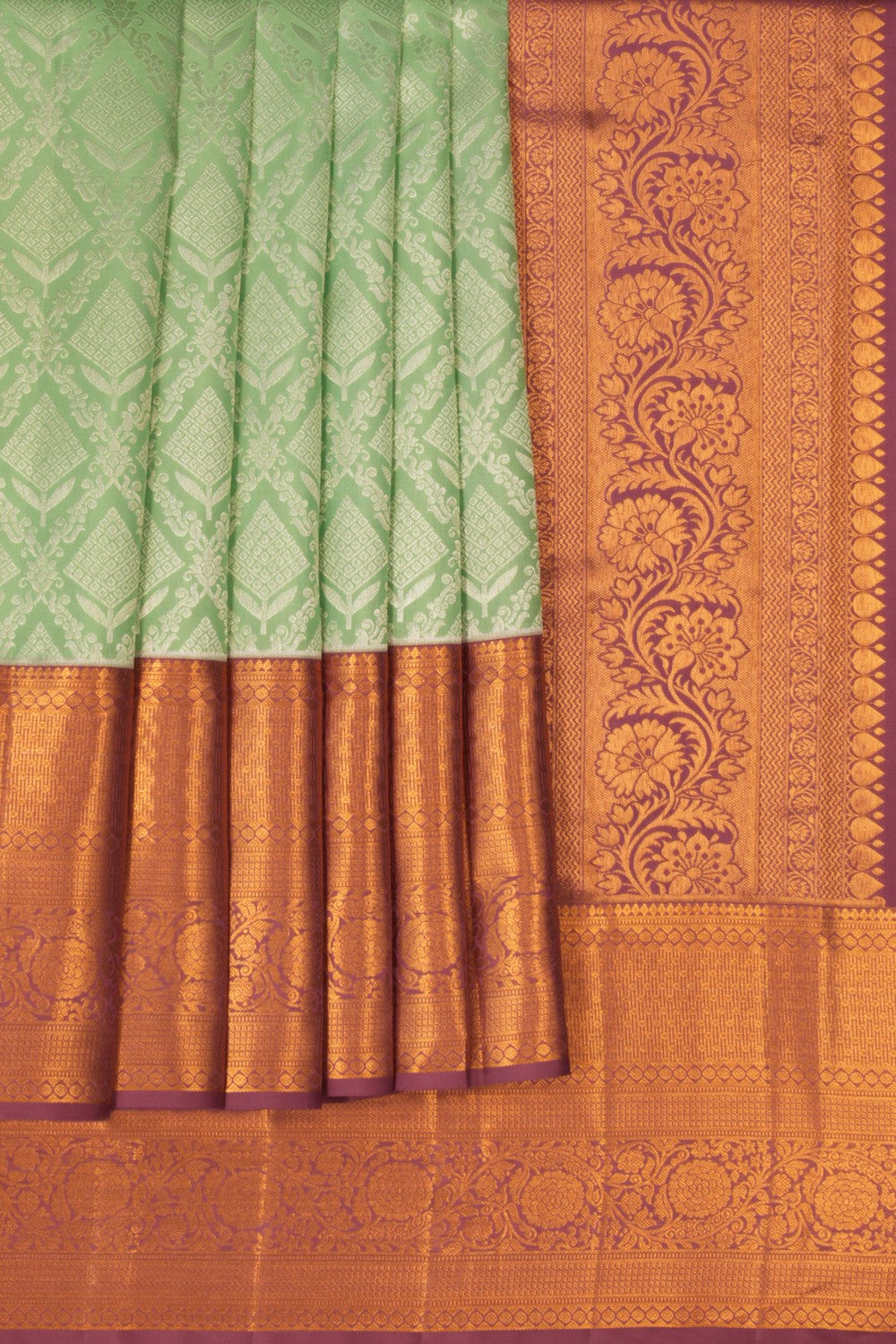 Kanchipattu Brocade Green Saree