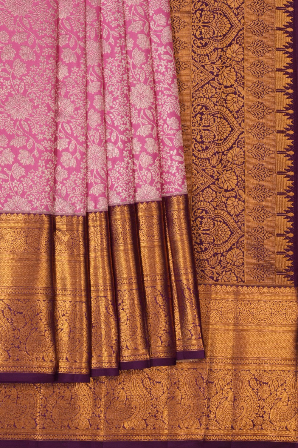 Kanchipattu Brocade Pink Saree