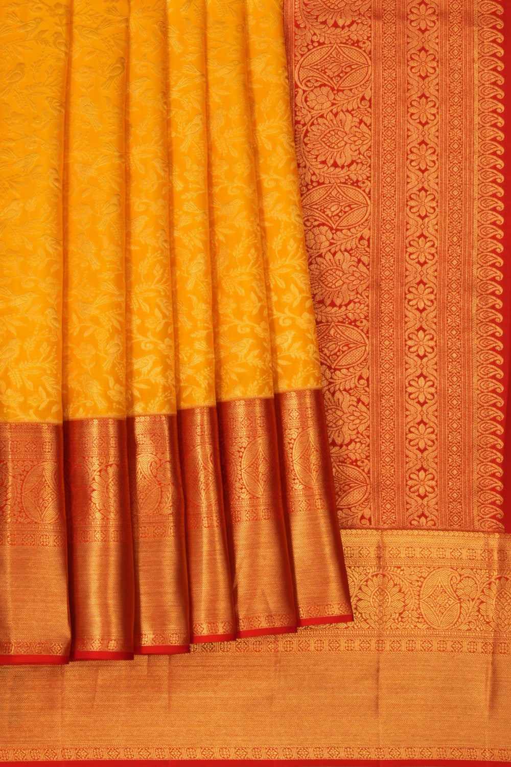 Kanchipattu Brocade Mustard Saree