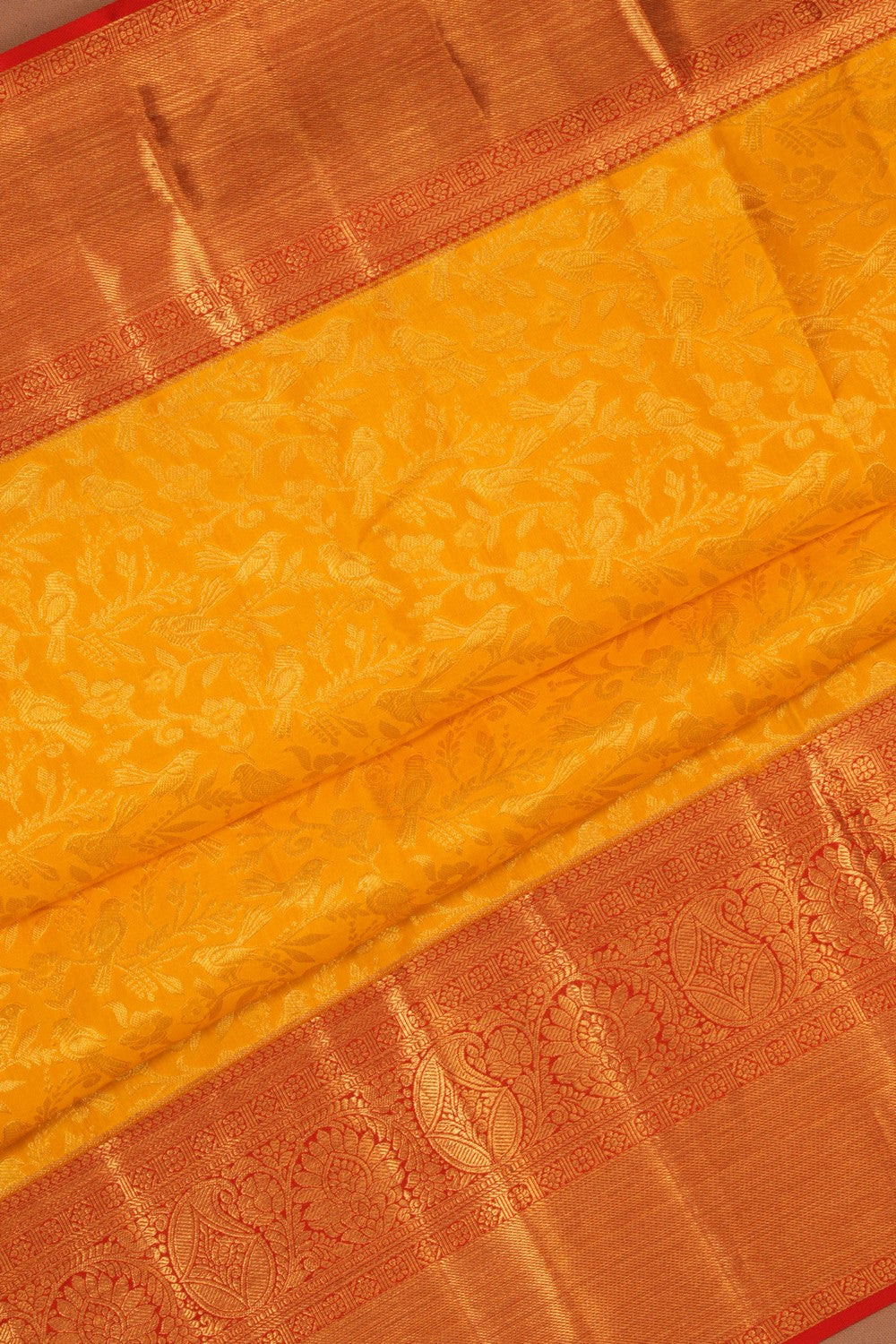 Kanchipattu Brocade Mustard Saree