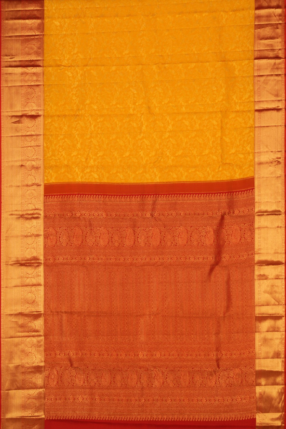 Kanchipattu Brocade Mustard Saree