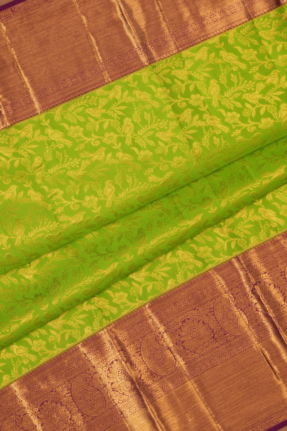 Kanchipattu Brocade Vibrant Green Saree