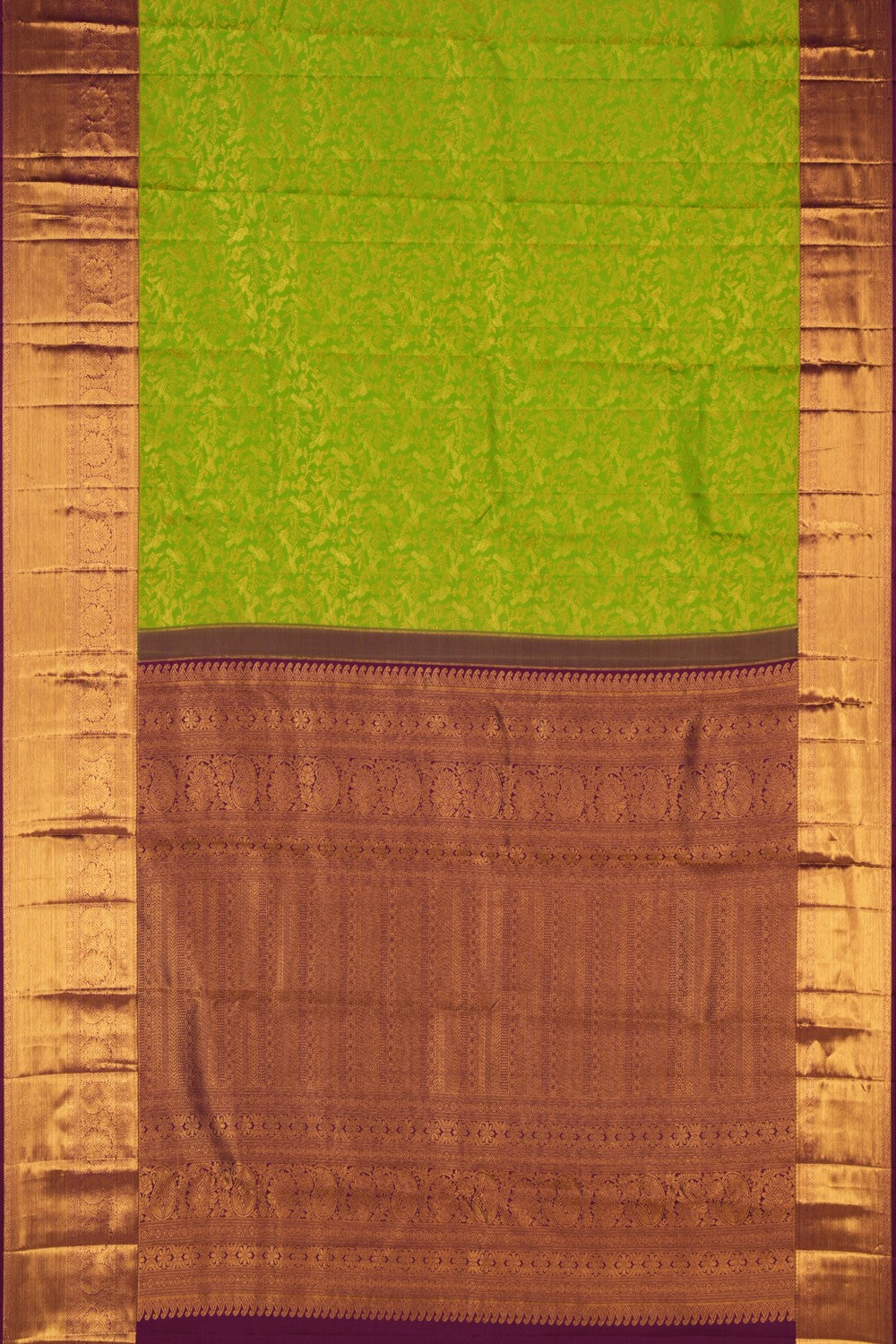 Kanchipattu Brocade Vibrant Green Saree