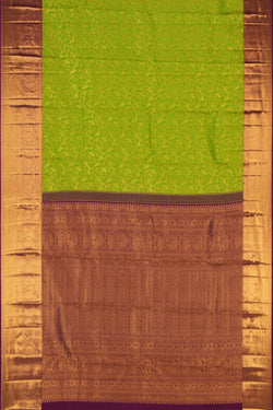 Image of Kanchipattu Brocade Vibrant Green Saree