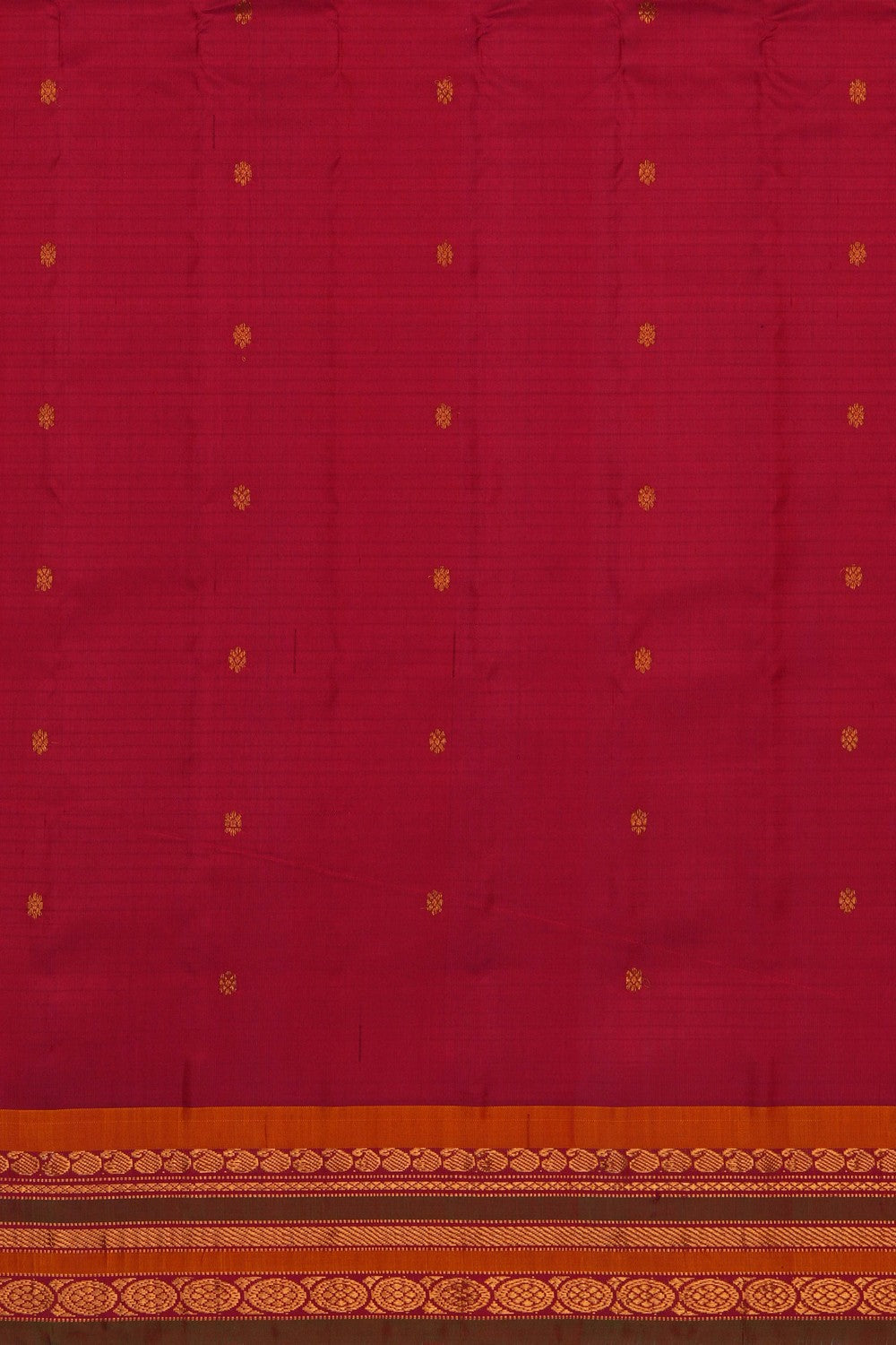 Image of Gadwal Silk Cotton Green Saree