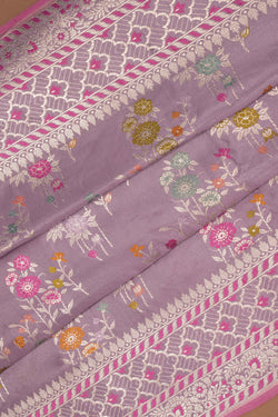 Image of Banarasi Katan Silk Purple Saree