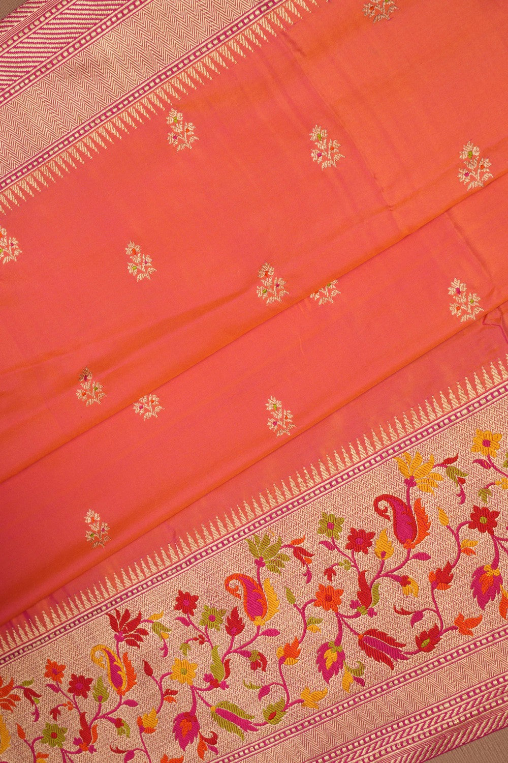 Banarasi Katan Silk Peach Saree