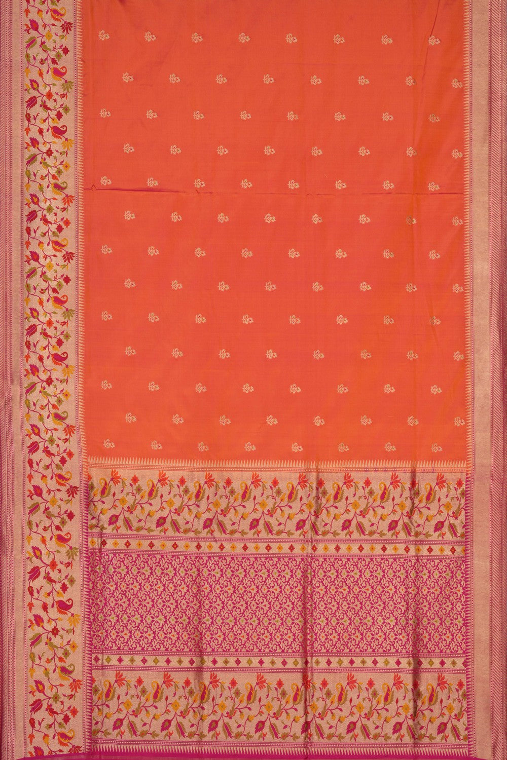 Banarasi Katan Silk Peach Saree