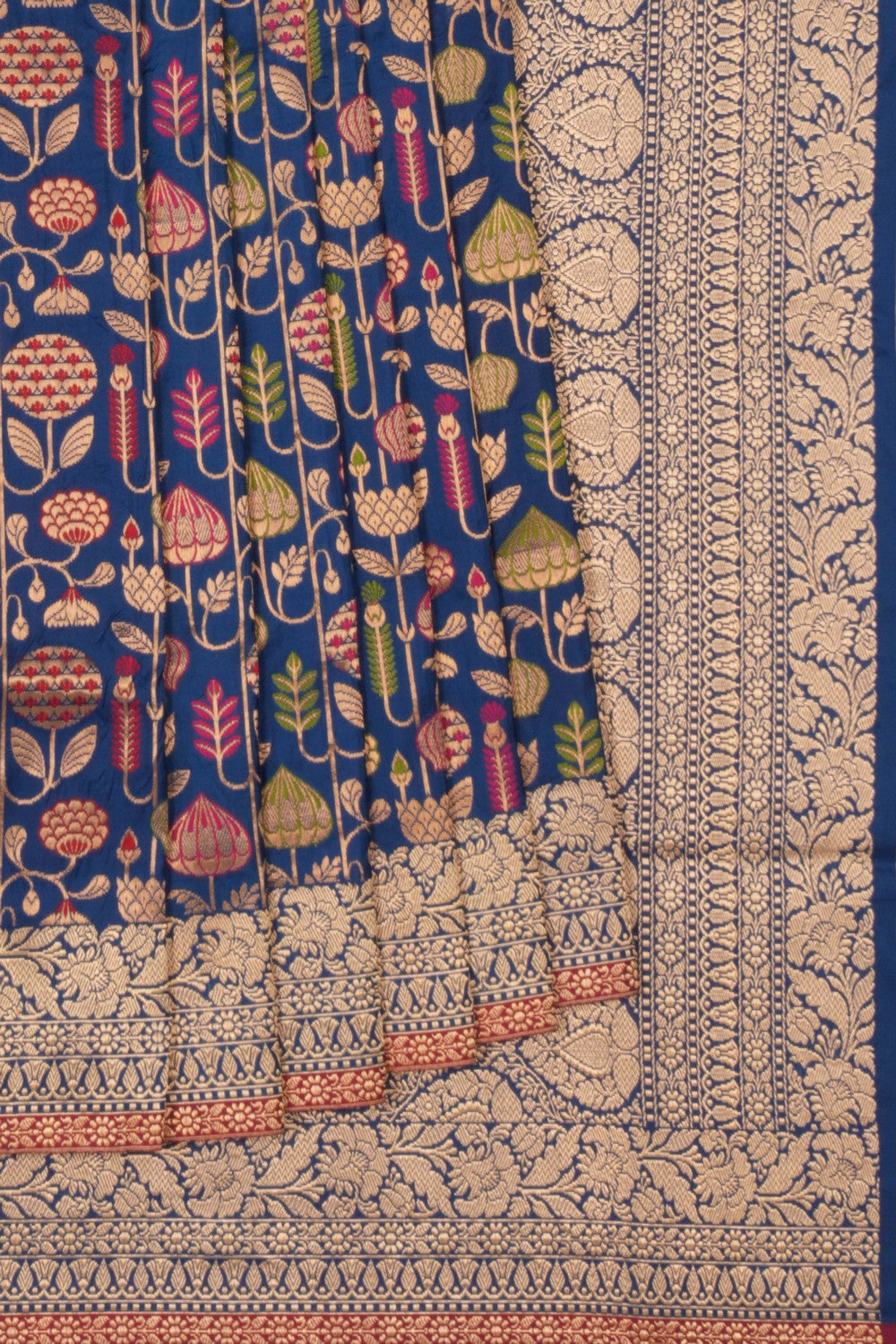 Image of Banarasi Katan Silk Blue Saree