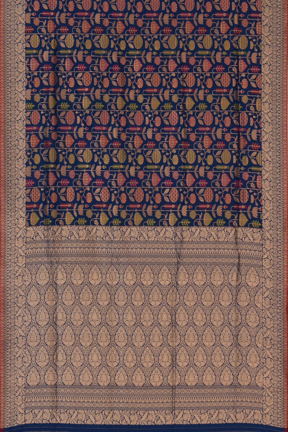Image of Banarasi Katan Silk Blue Saree