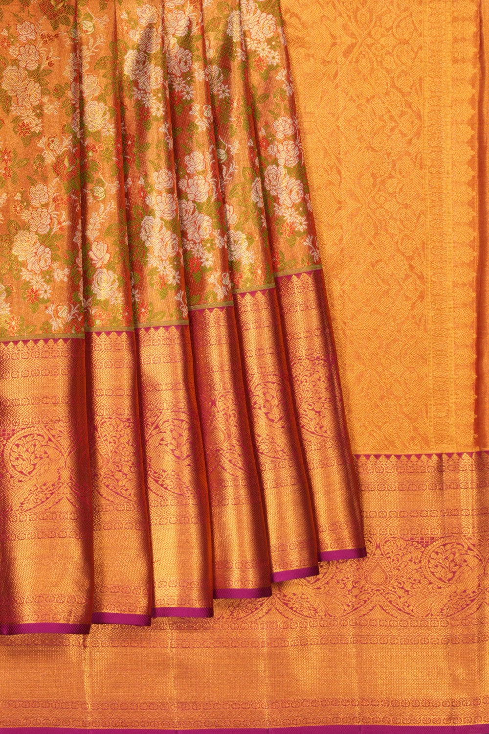 Kanchipattu Gold Tissue Brocade Saree