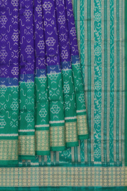 Image of Sambalpuri Silk Indigo Blue Saree