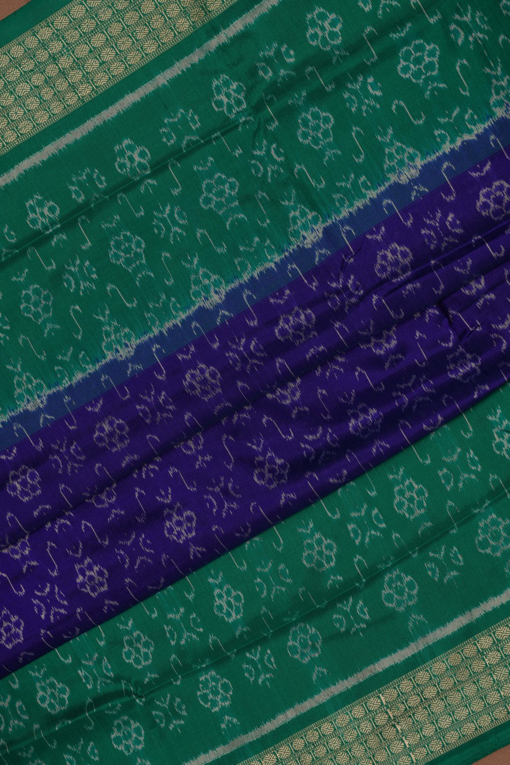 Image of Sambalpuri Silk Indigo Blue Saree