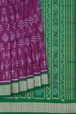 Image of Sambalpuri Silk Purple Saree