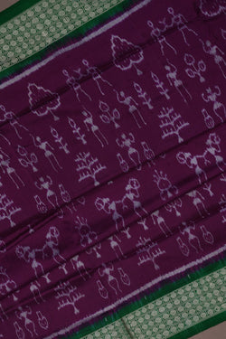 Image of Sambalpuri Silk Purple Saree