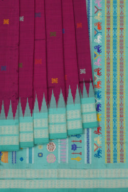 Image of Sambalpuri Silk Plum Purple Saree