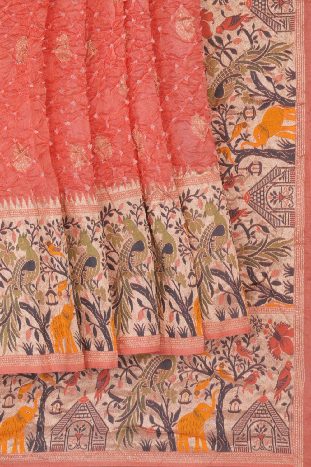 Bandhani Saree With Paithani Border