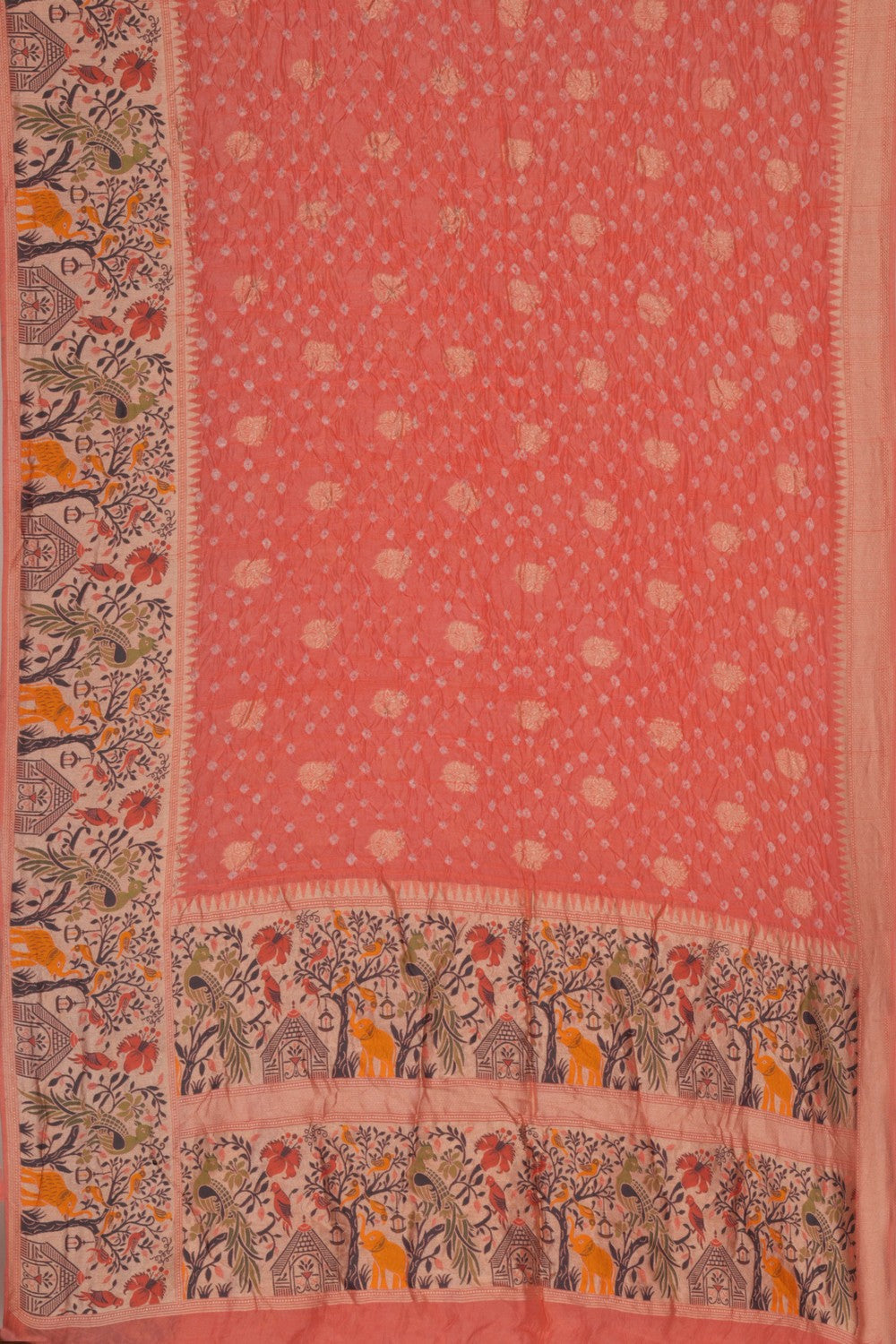 Bandhani Saree With Paithani Border