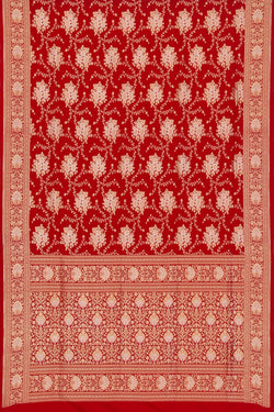 Image of Banarasi Katan Silk Red Saree